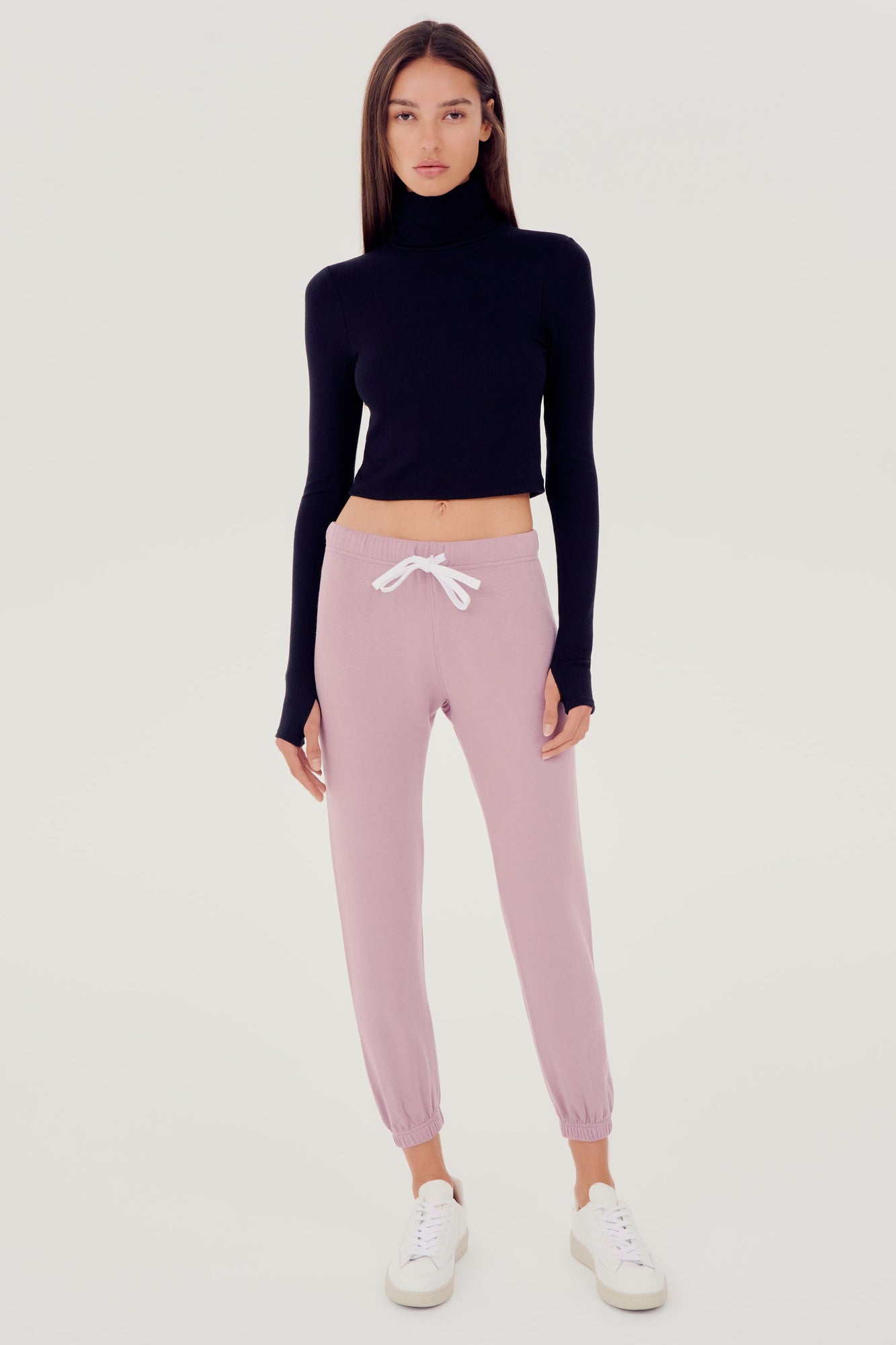 Jackson Rib Cropped Turtleneck | Black