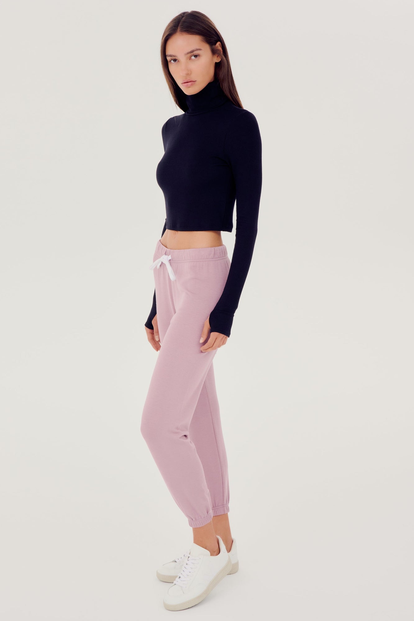 Jackson Rib Cropped Turtleneck | Black