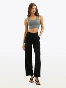 Womens | Coreflex Form-Fitting Cropped Tank | Sage