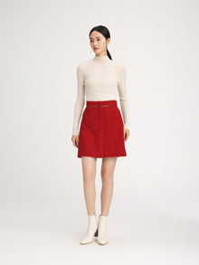 A-Line Midi Skirt | Claret