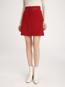 A-Line Midi Skirt | Claret