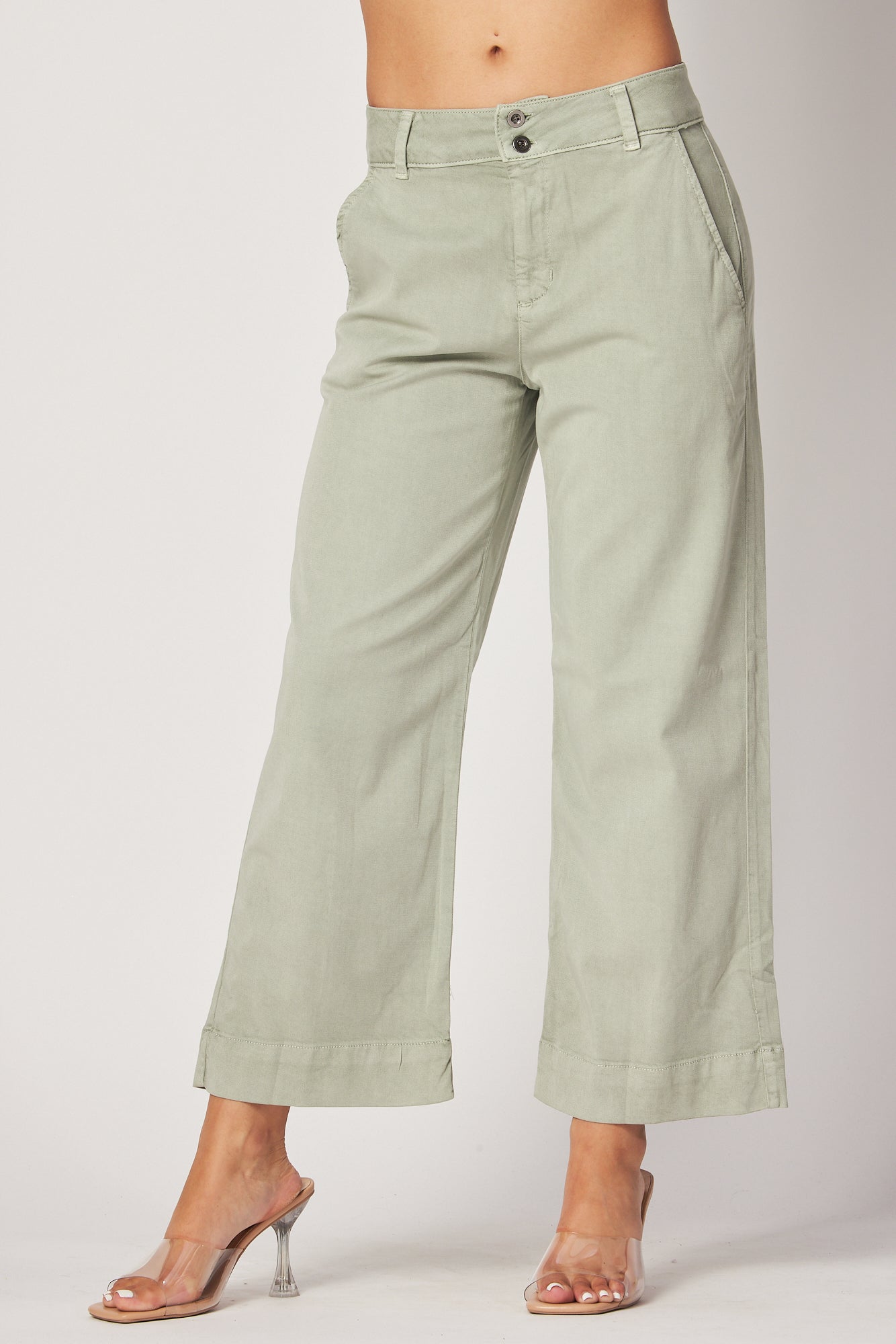 Saige Wide Leg Crop - Sweet Sage