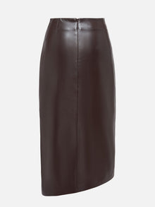 Leather Skirt with split | Brown