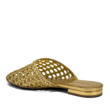 Assia Dress Flat | Gold Faux Open Woven