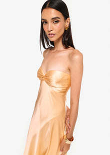 Aveiro Strapless Dress | Cantaloupe