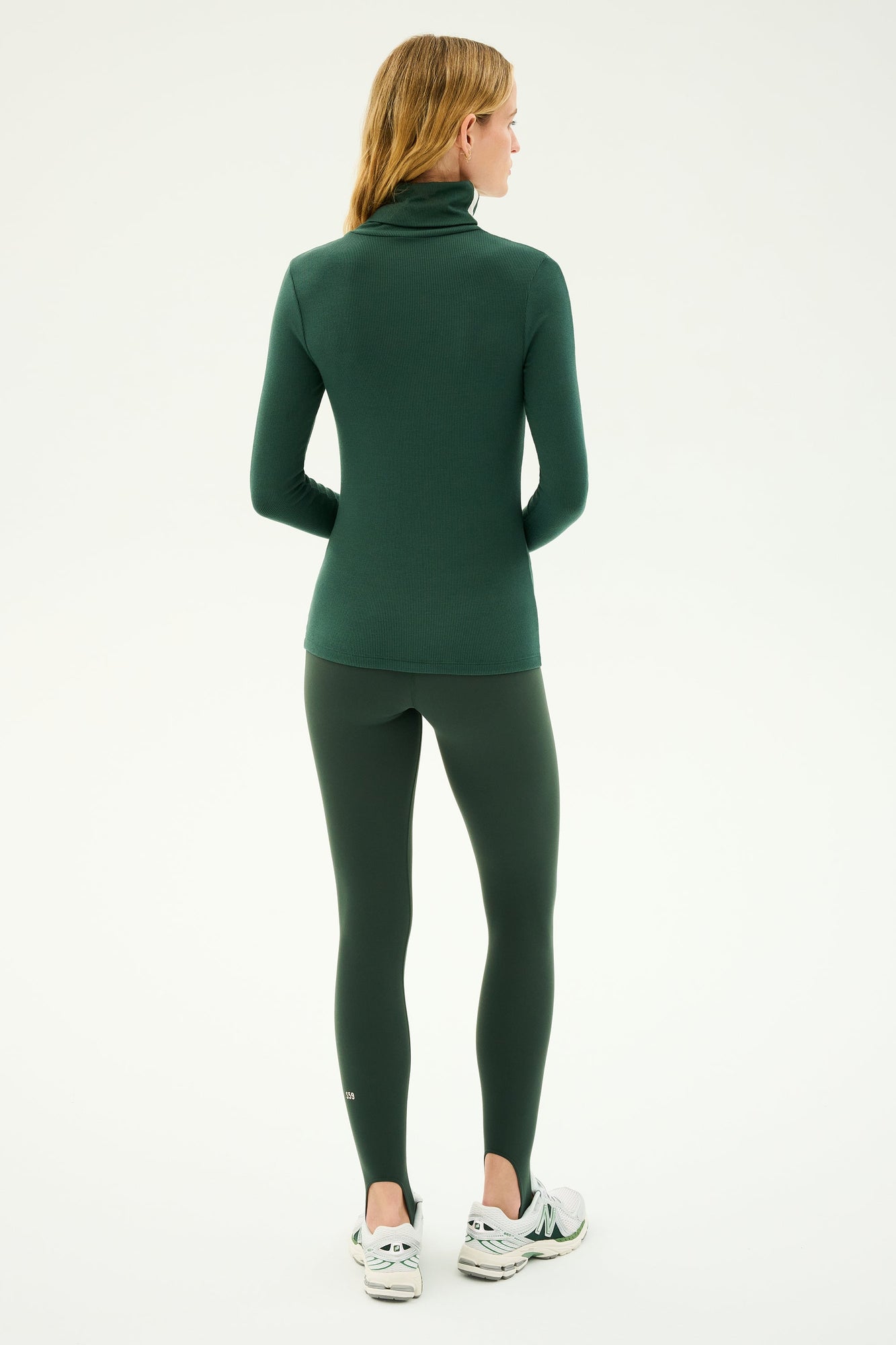 Jackson Rib Full Length Turtleneck | Military x White
