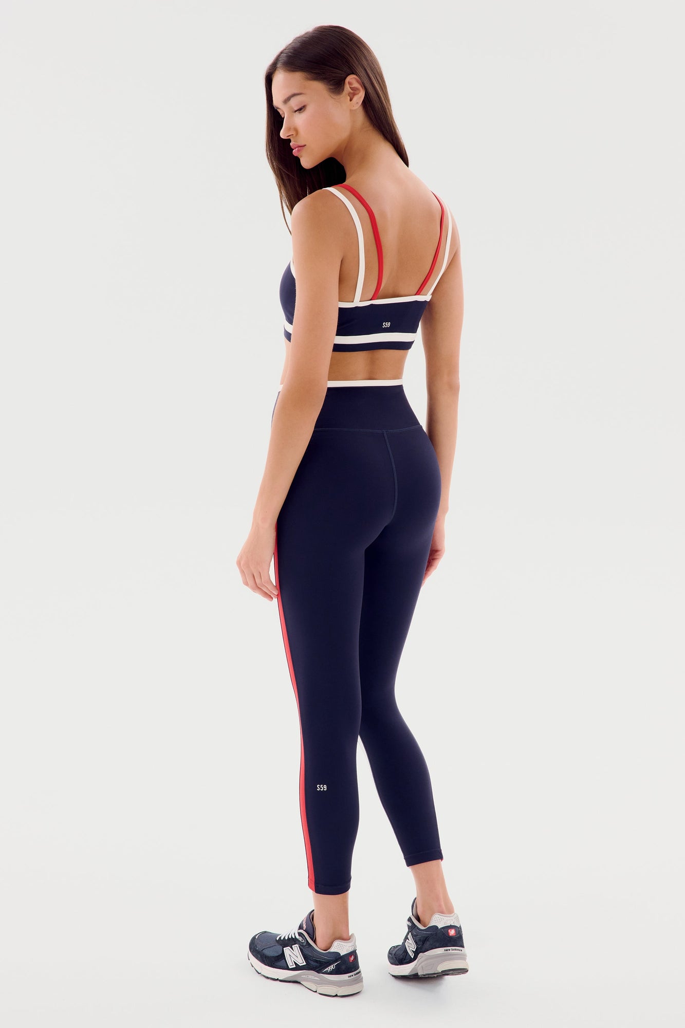Eva Rigor Double Strap Bra | Indigo x White