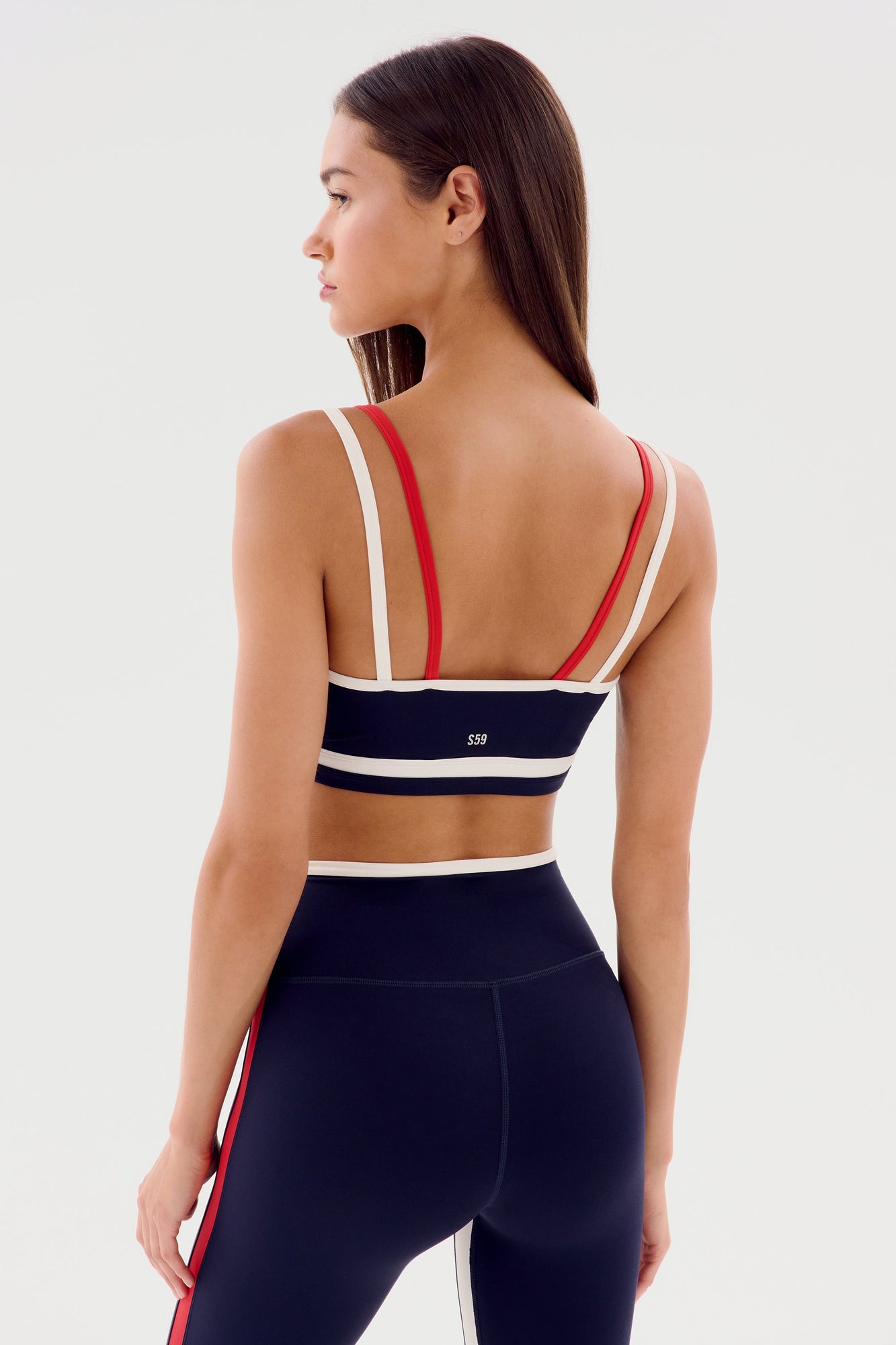Eva Rigor Double Strap Bra | Indigo x White