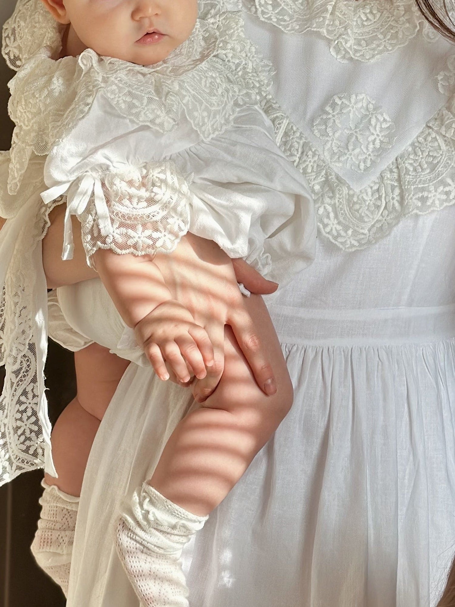 Girl | Katherine Embroidered Linen Romper | White