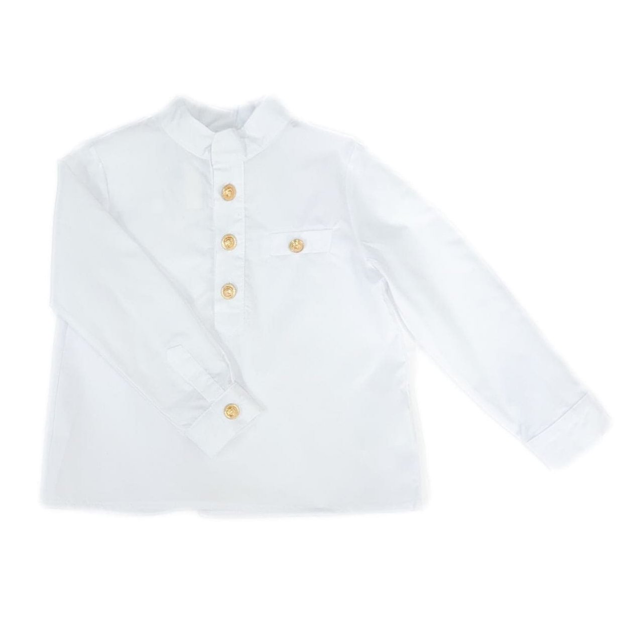 Charlie White Mandarin Collar Shirt | White