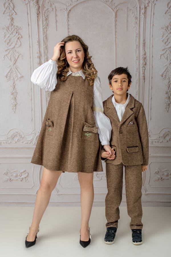 Boys | Herringbone Tweed Jacket | Brown