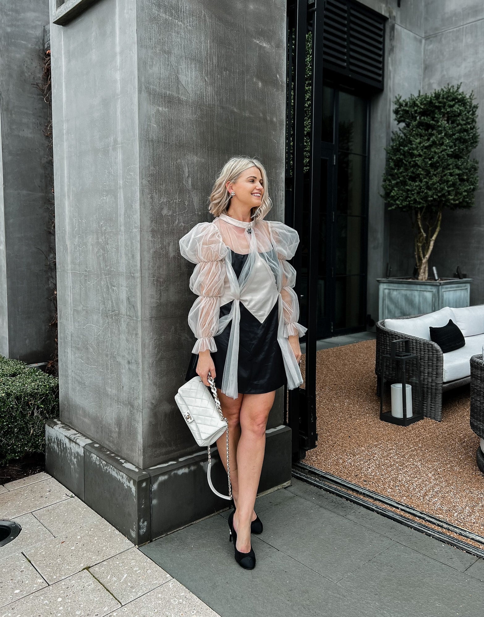 Women | The Paris Mom Dress | White x Black