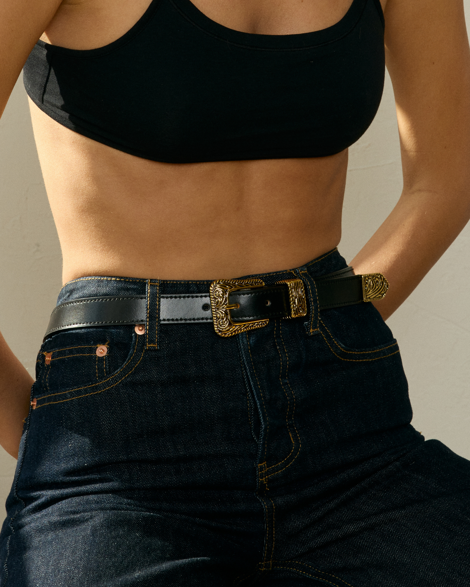 No. 15 Belt | Black-Gold