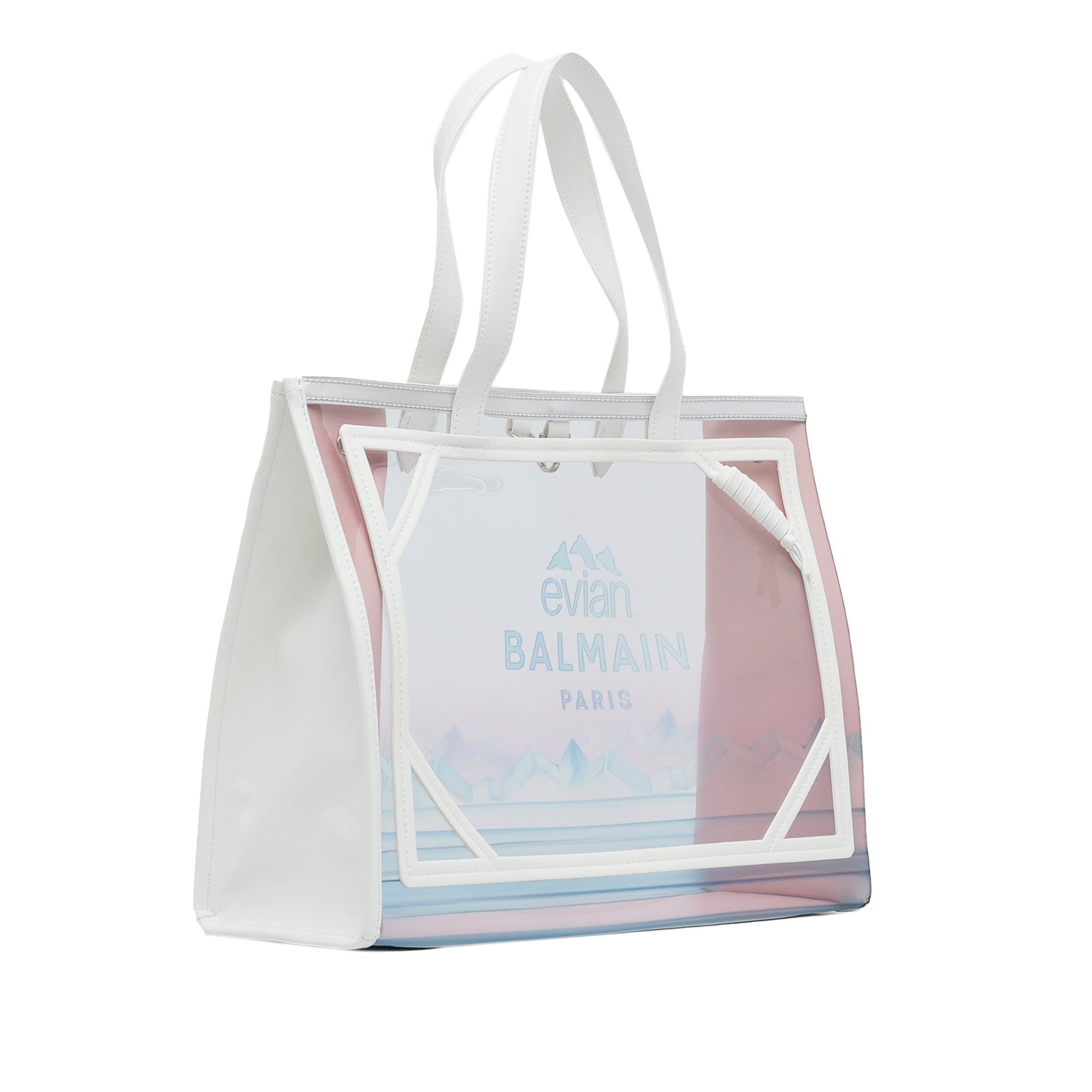 Balmain | Pre-Owned x Evian PVC B-Army Tote | White