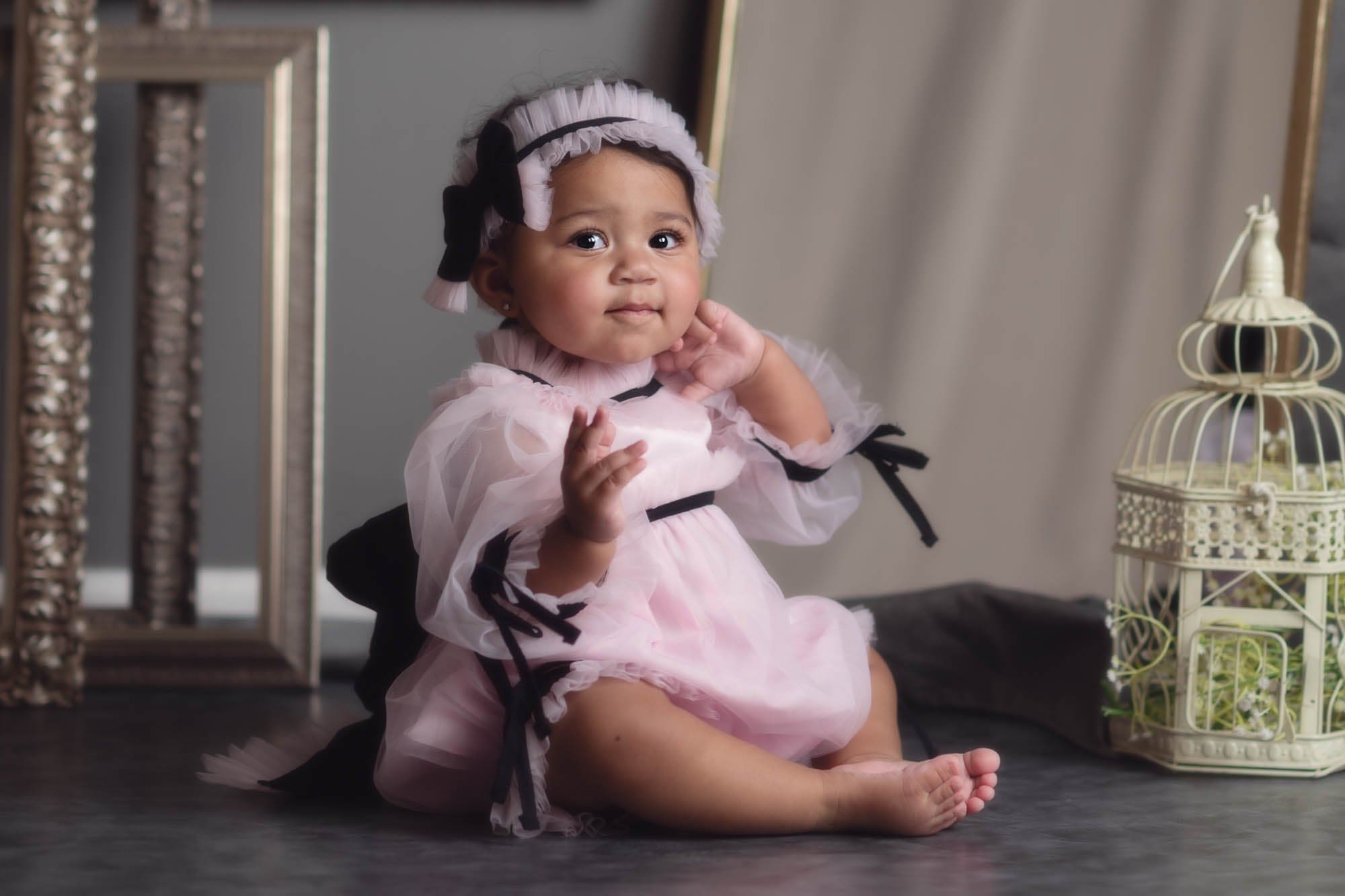 Baby Girls | Coco-Pink Tulle Romper | Pink