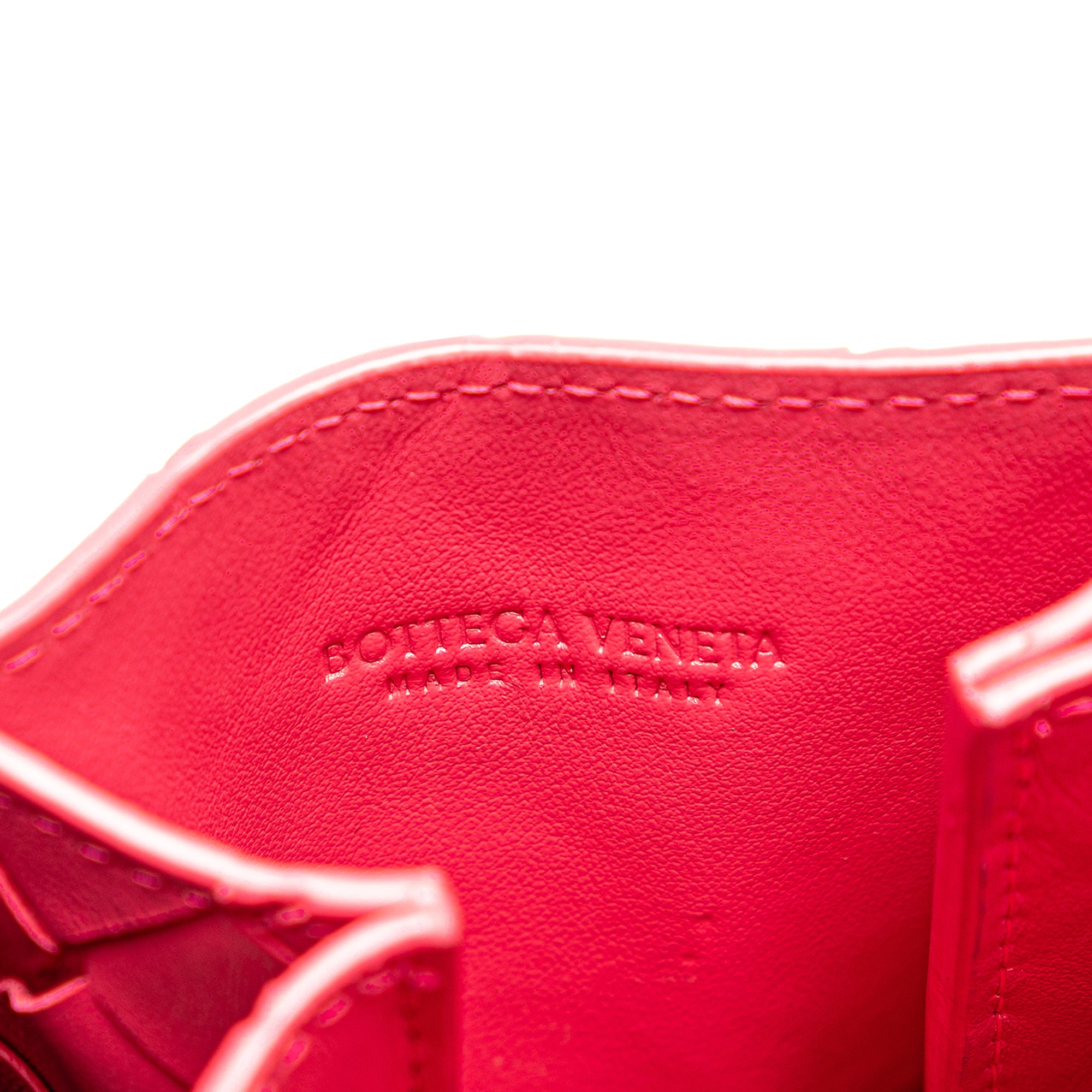 Bottega Veneta | Pre-Owned Mini Nappa Intrecciato The Knot Crossbody | Pink/Strawberry