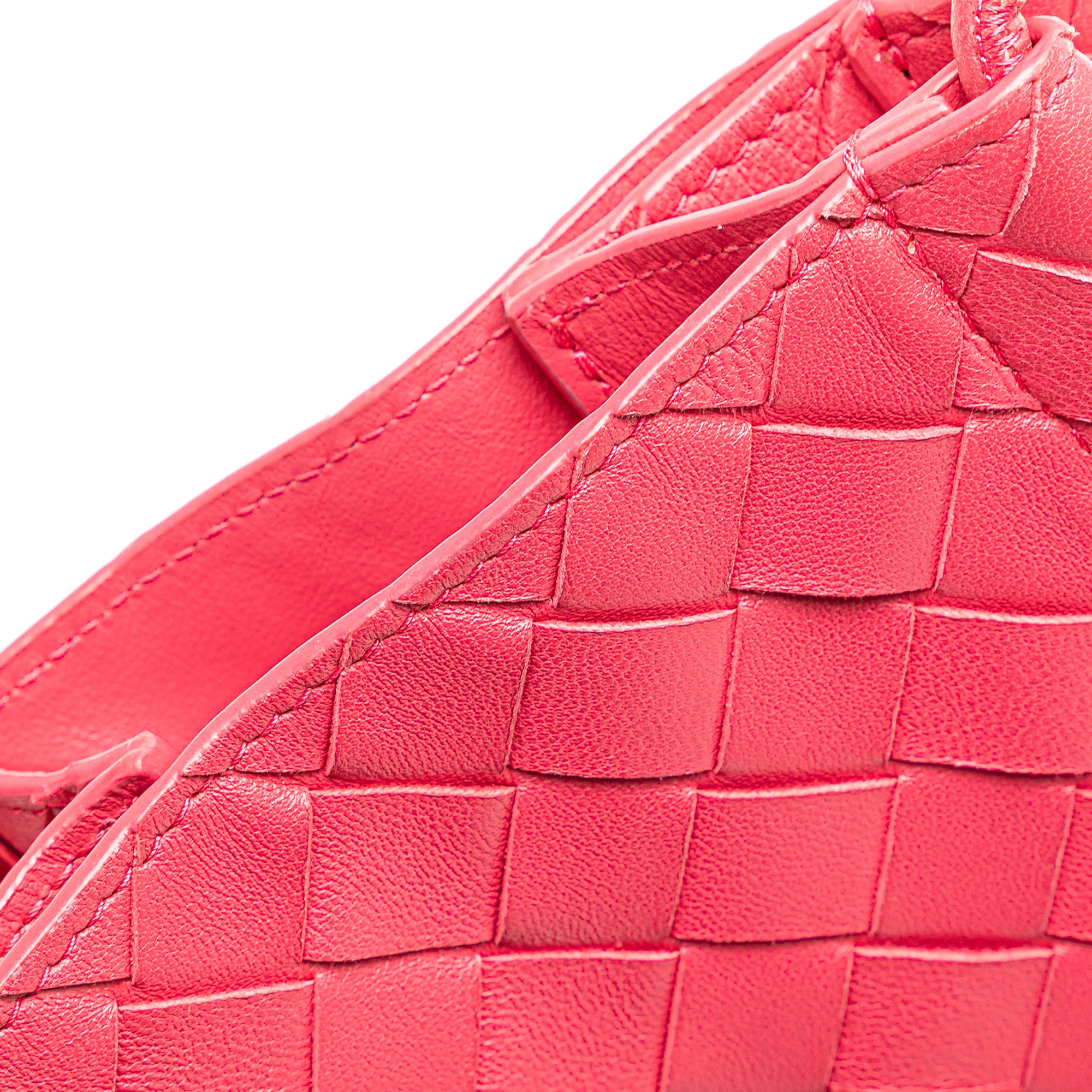 Bottega Veneta | Pre-Owned Mini Nappa Intrecciato The Knot Crossbody | Pink/Strawberry