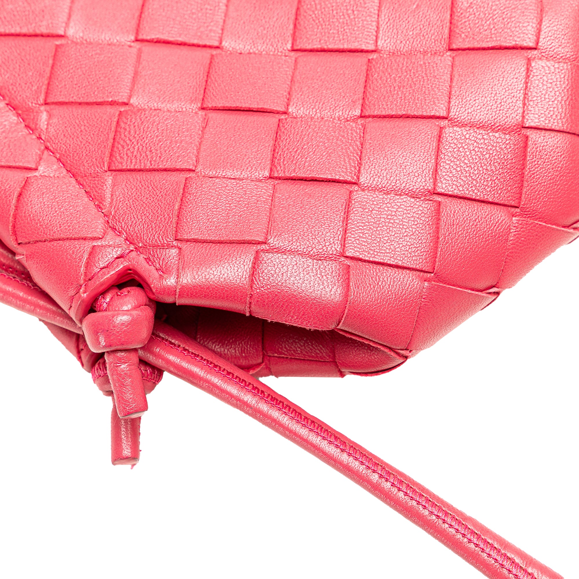 Bottega Veneta | Pre-Owned Mini Nappa Intrecciato The Knot Crossbody | Pink/Strawberry