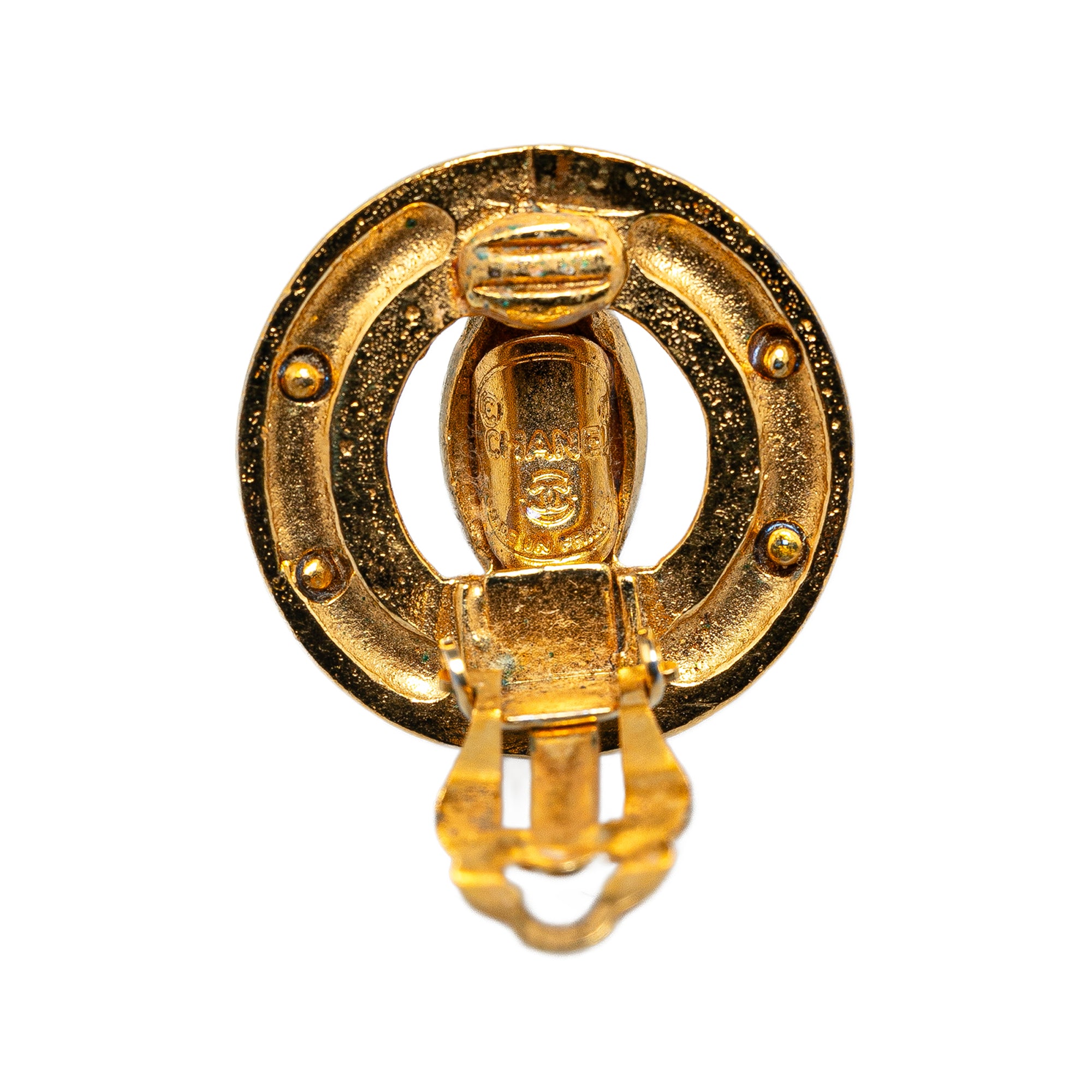 Chanel | Pre-Owned Gold Plated CC Clip On Earrings - IV | Gold