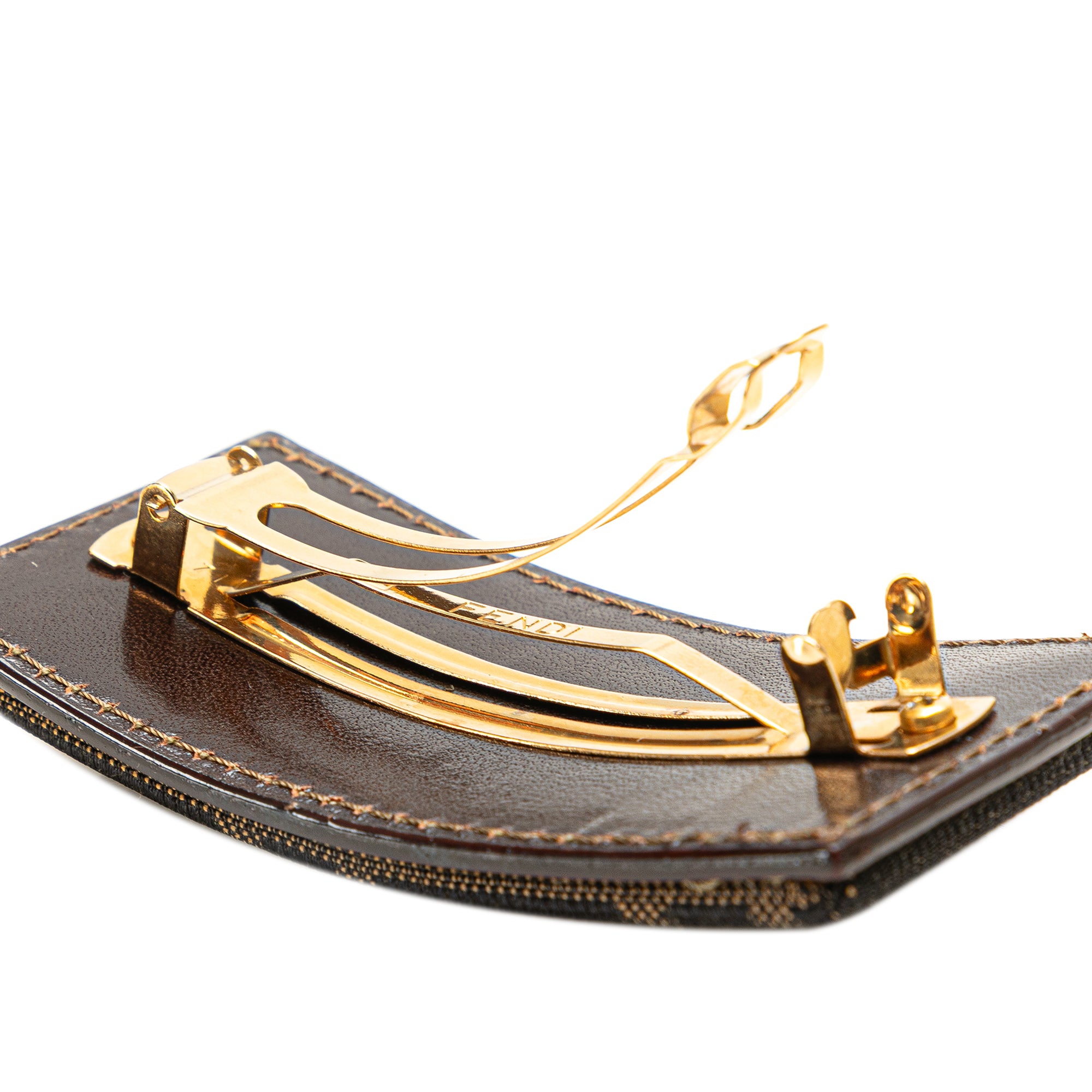 Luxclusif | Fendi | Pre-Owned Zucca Canvas Barrette Hair  display picture 3