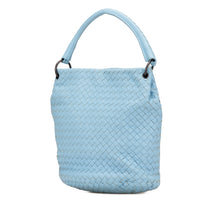 Bottega Veneta | Pre-Owned Nappa Intrecciato Bucket Bag | Blue/Light Blue