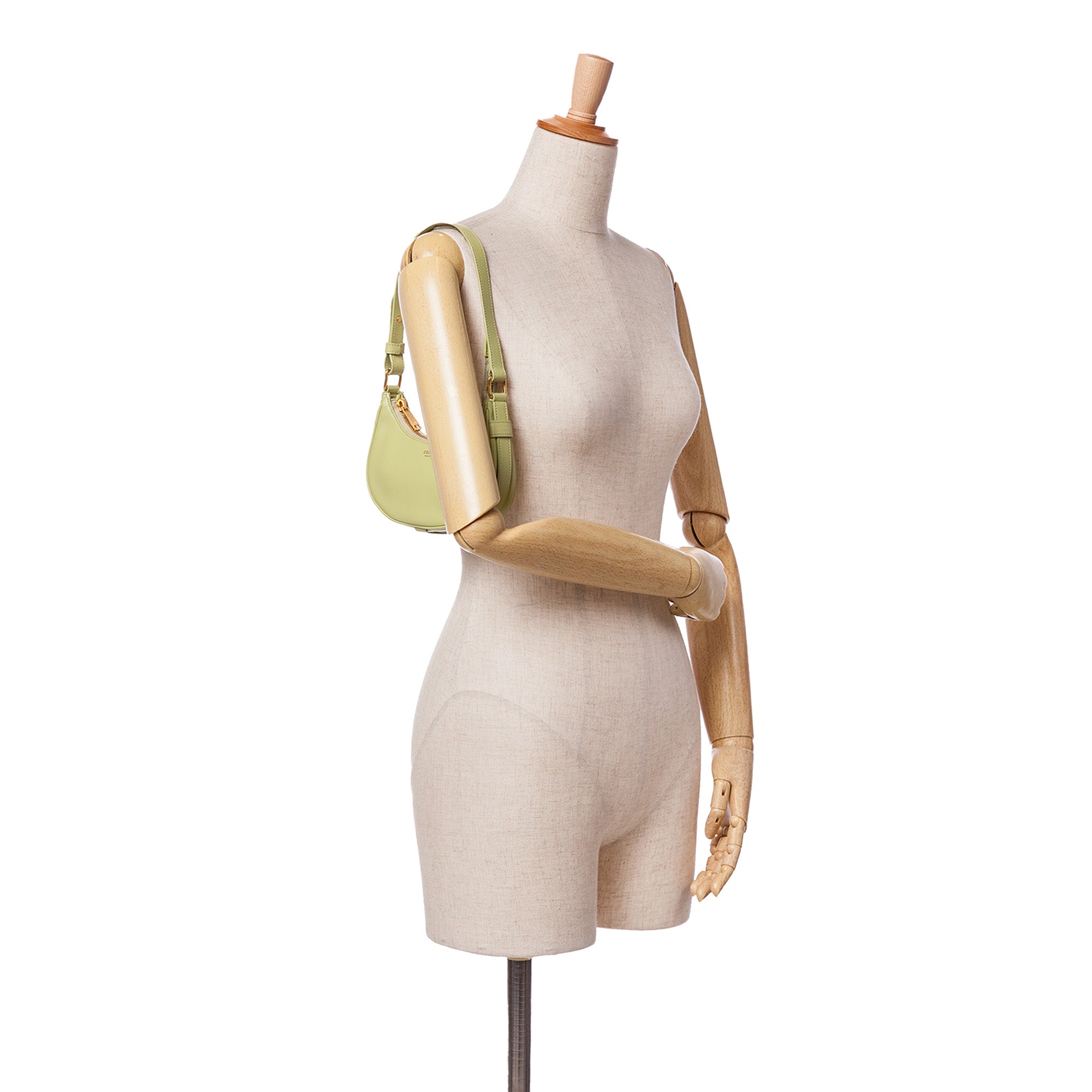 Celine | Pre-Owned Mini Smooth Calfskin Ava Shoulder Bag | Green/Olive Green