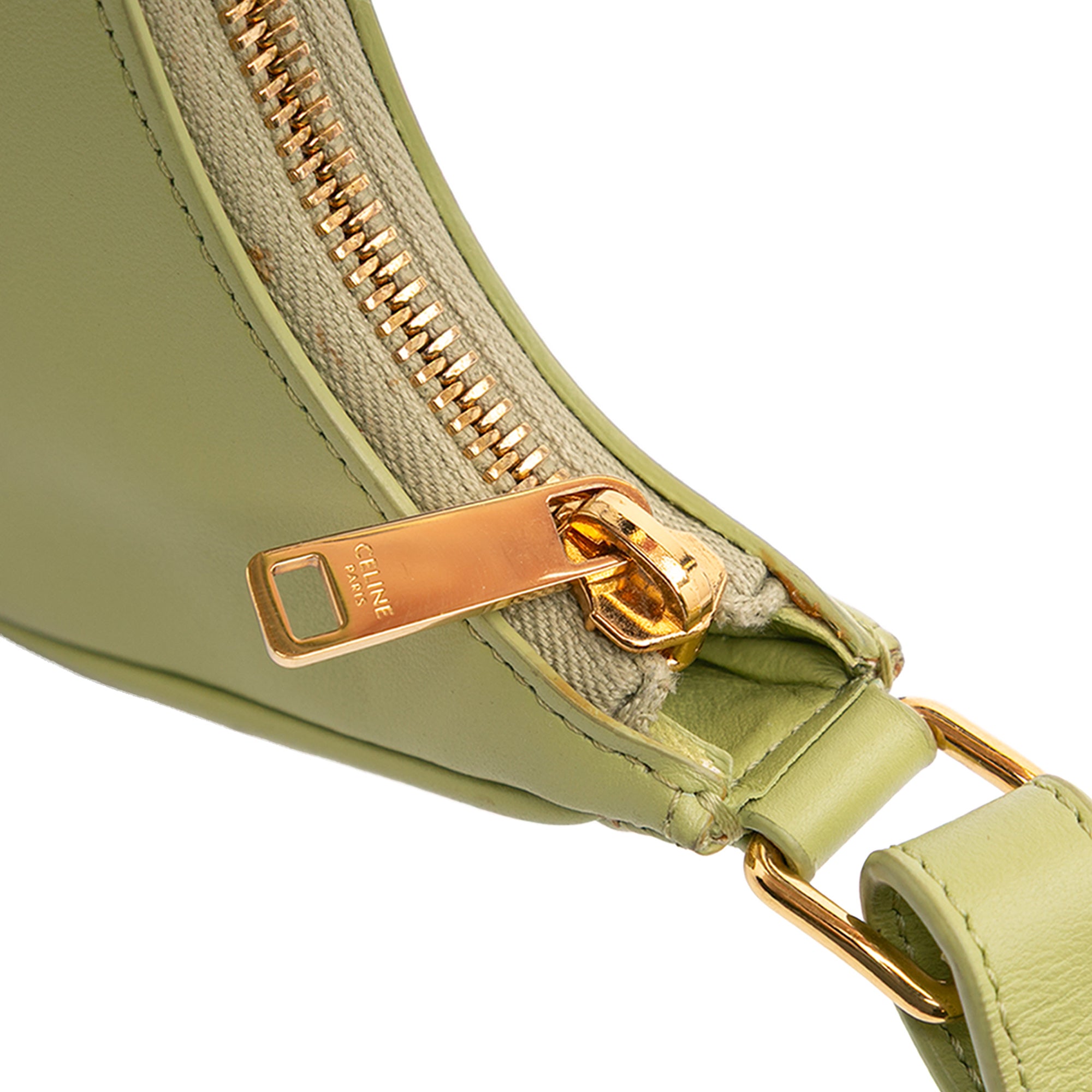 Celine | Pre-Owned Mini Smooth Calfskin Ava Shoulder Bag | Green/Olive Green