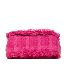 Chanel | Pre-Owned Wool Tweed Giant Logo Flap | Pink/Hot Pink