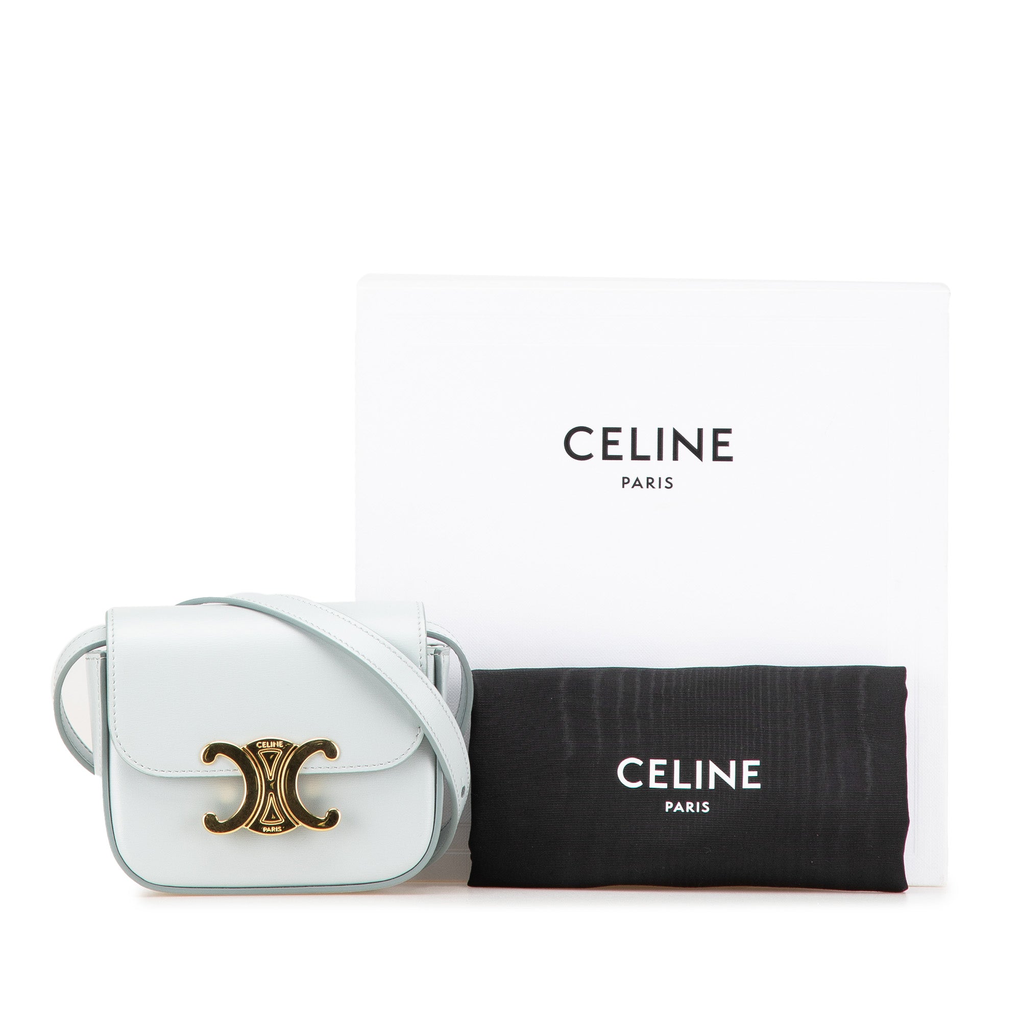 Celine | Pre-Owned Mini Calfskin Claude Crossbody | Blue/Light Blue