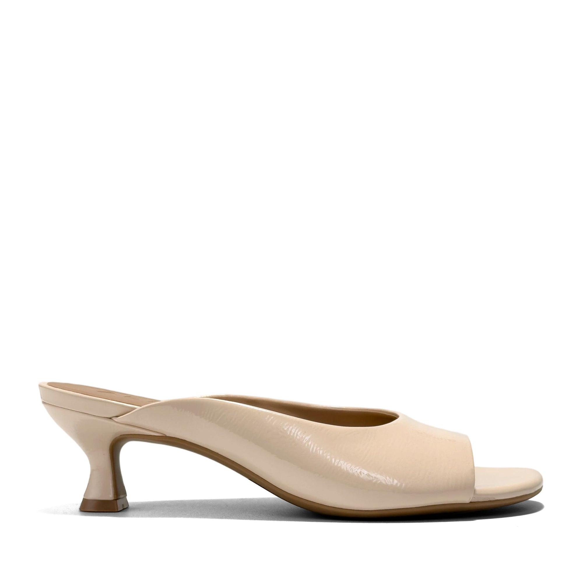 Keiran Sandal Heel | Moonlight Faux Crinkle Patent
