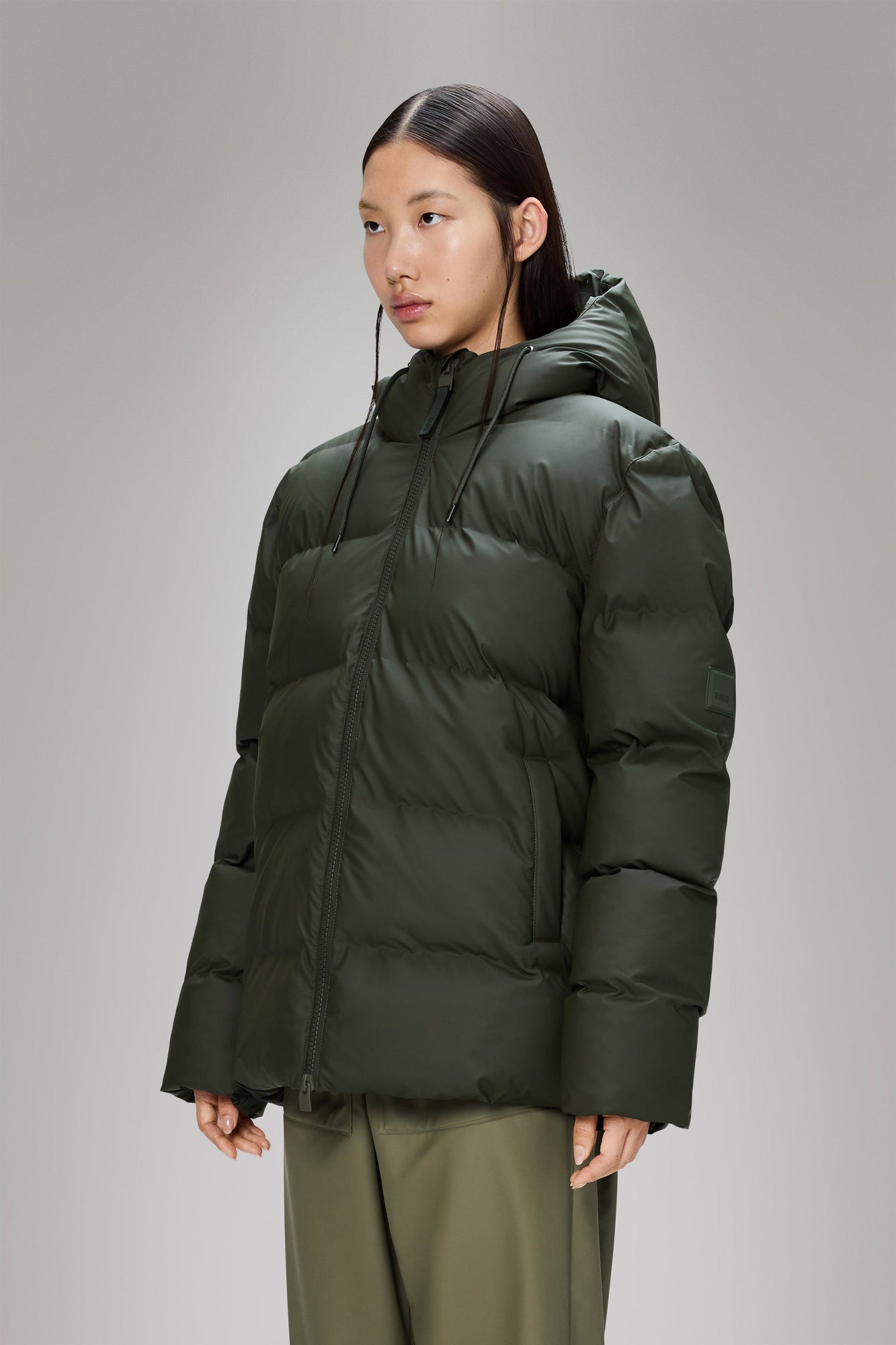Rains Alta Puffer Jacket Green Jacket