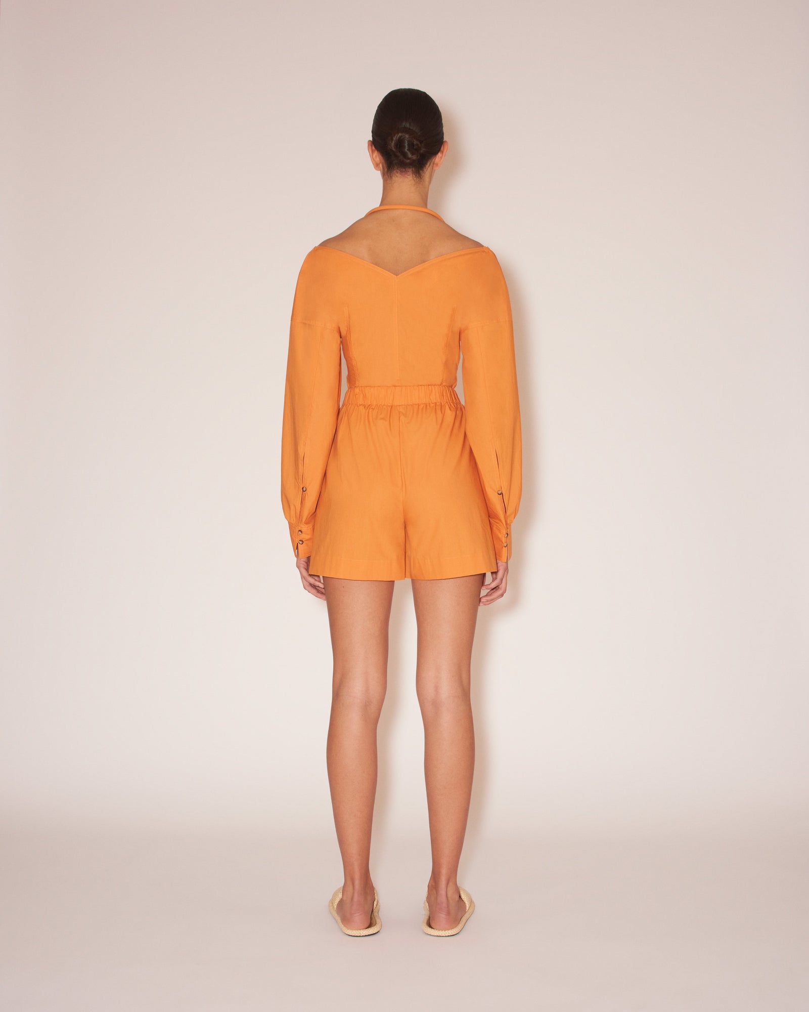 Megan Light Poplin Shorts | Orange Merino