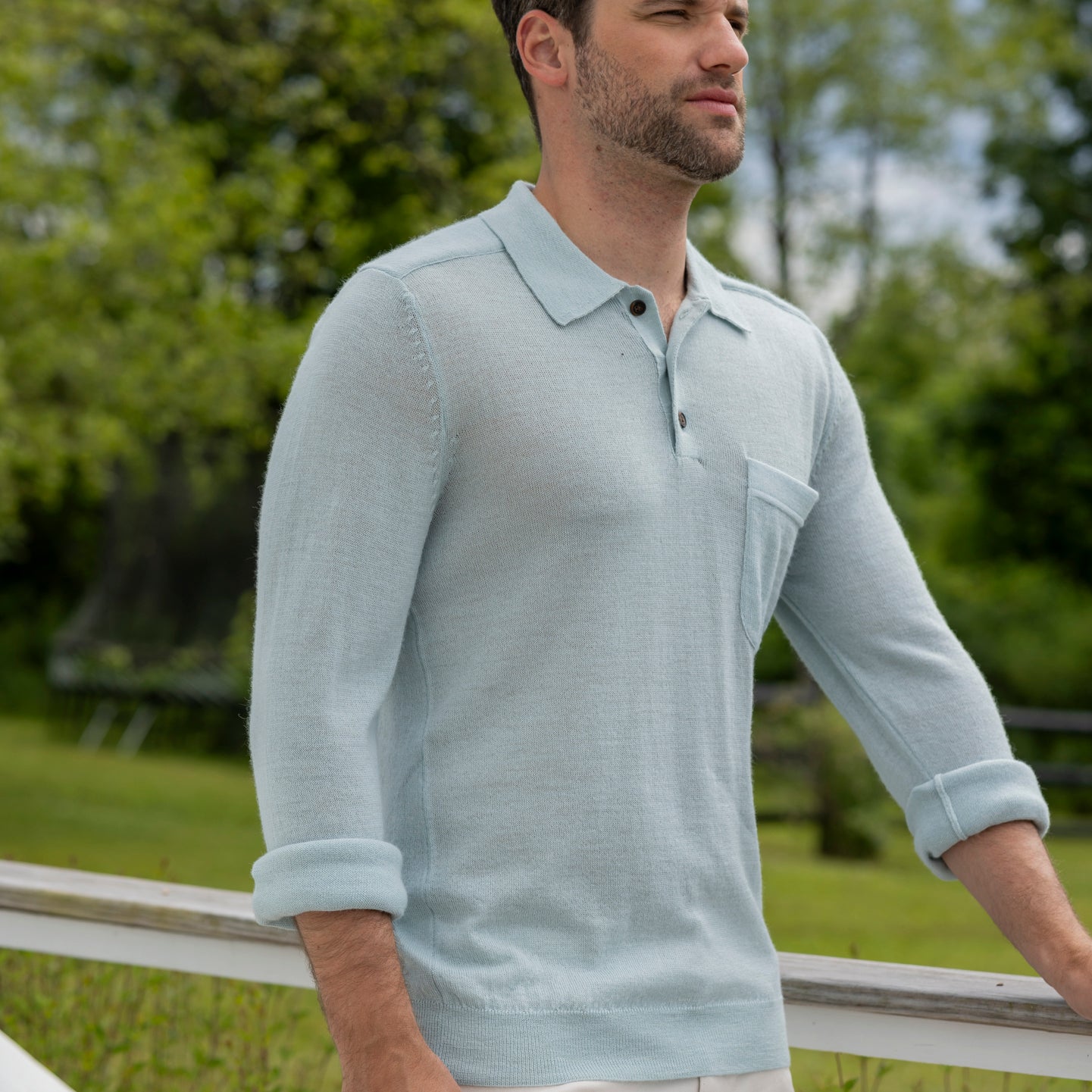 Men | Knit Polo | Arctic