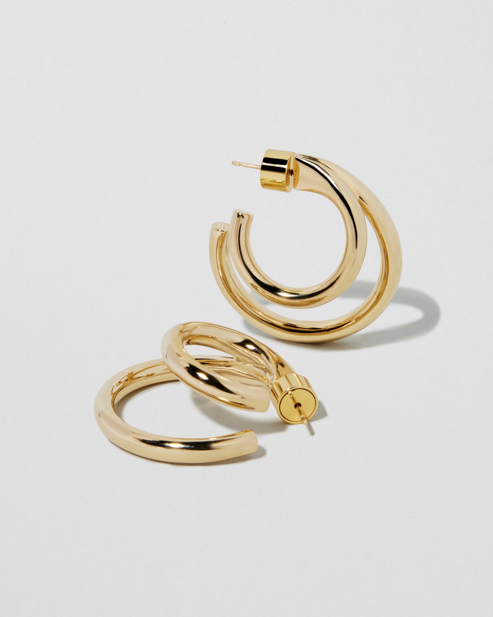 1" Double Lilly Mini Hoops | Gold / Silver