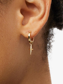 14K Gold Plated Bar Dagger Paired Set Huggie Hoops Earring Charms Ana Luisa Sleek Charms Starter Kit