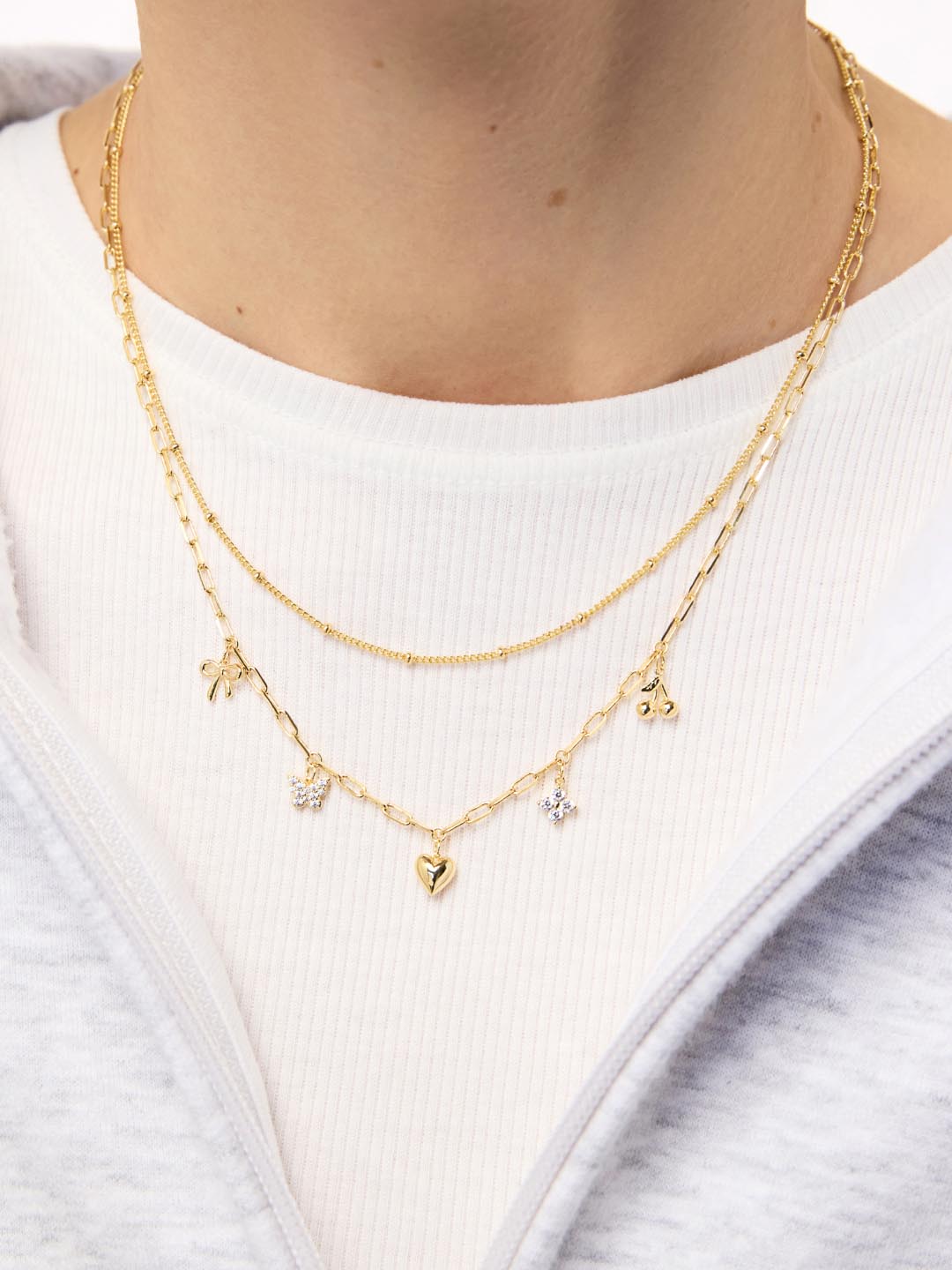 The Everyday Charm Necklace | 14K Gold on Brass | Cubic Zirconia