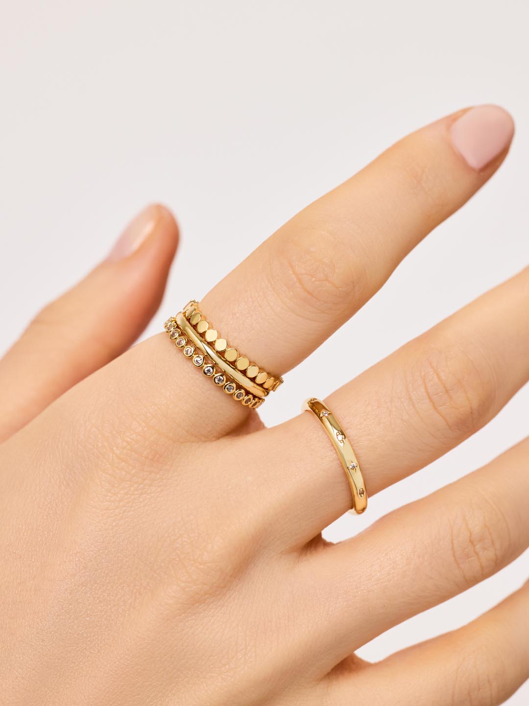 Ring Set - Brinkley | 14K Gold on Brass | Cubic Zirconia