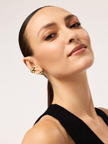 14K Gold Plated Large Sphere Ear Cuff Earrings For Women Ana Luisa Abby Ear Cuff Large