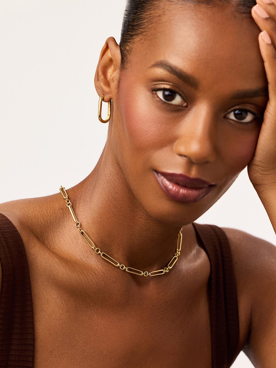 Gold Paperclip Necklace - James | 14K Gold on Brass