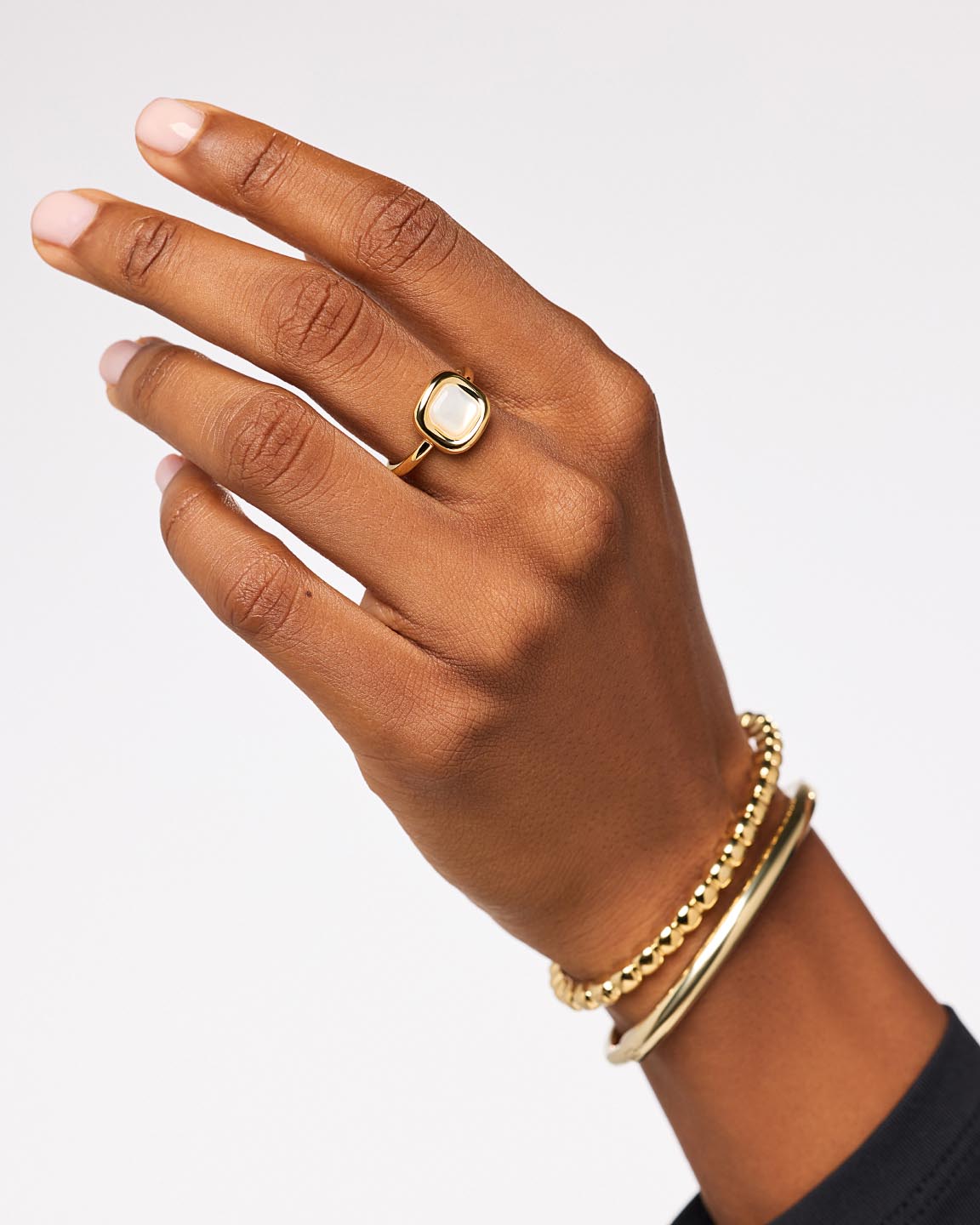 Clara Statement Ring | 14K Gold on Brass | Mother of Pearl