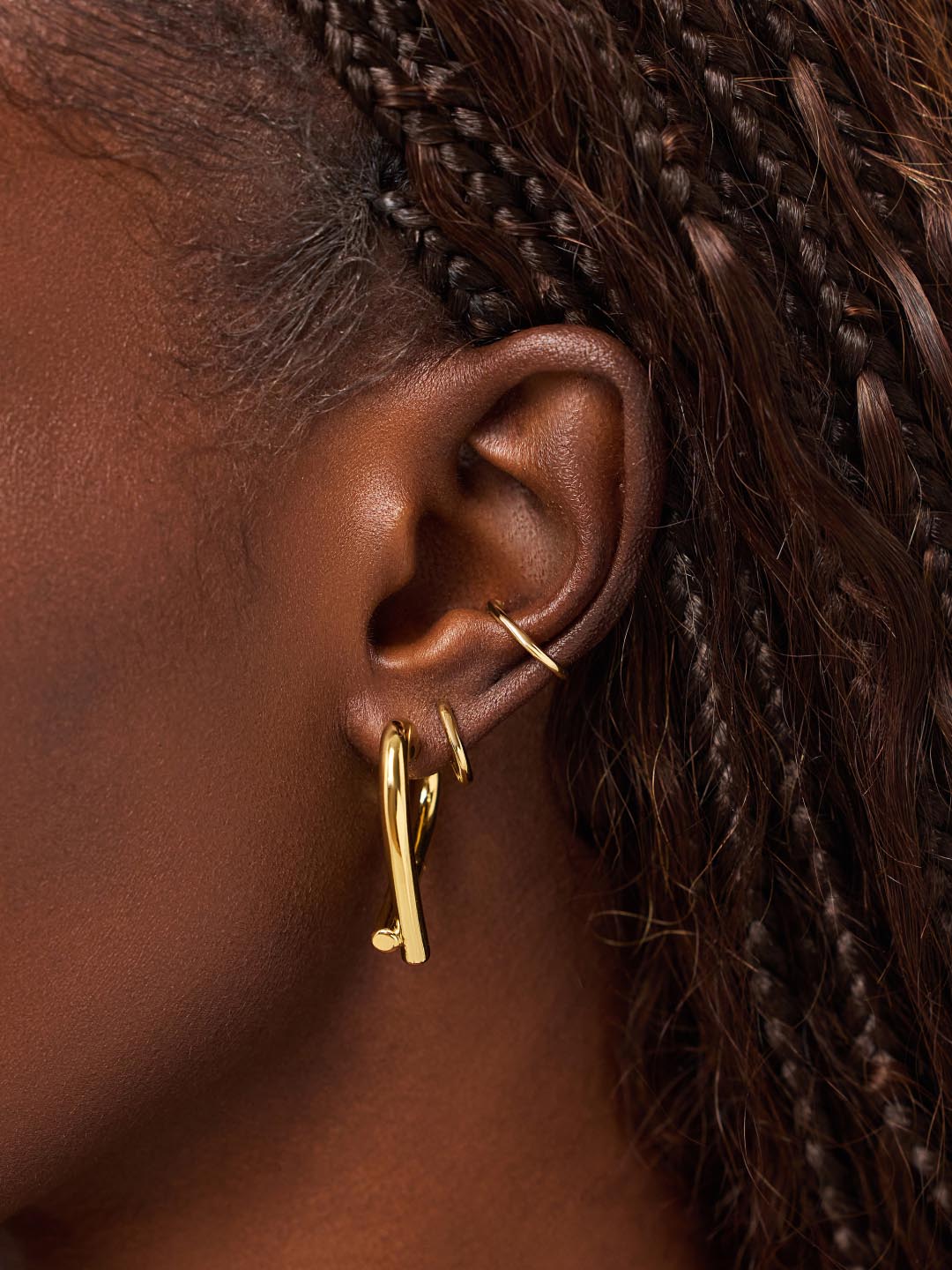 14K Gold Plated Open Hearts Love Valentines Day Statement Hoop Earrings For Women Ana Luisa Keilan Large