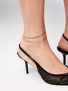 14K Gold Plated Stainless Steel Snake Chain Herringbone Chain Anklets For Women Ana Luisa Callan