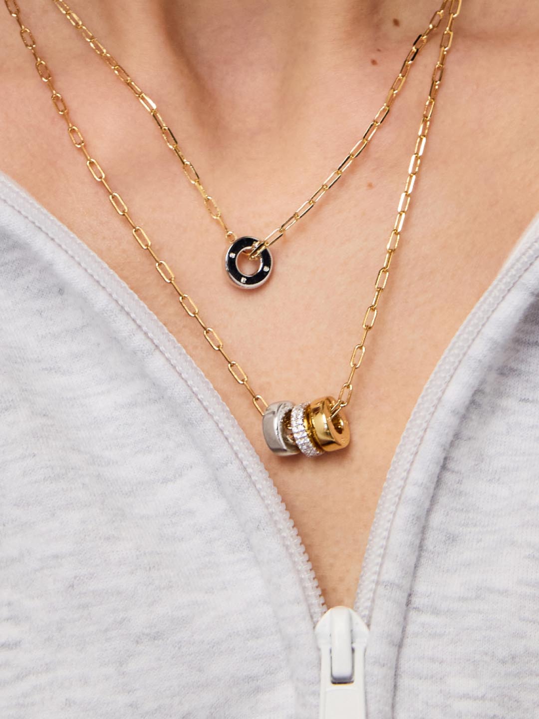 Jasper Pendant | 14K Gold on Brass/Rhodium on Brass