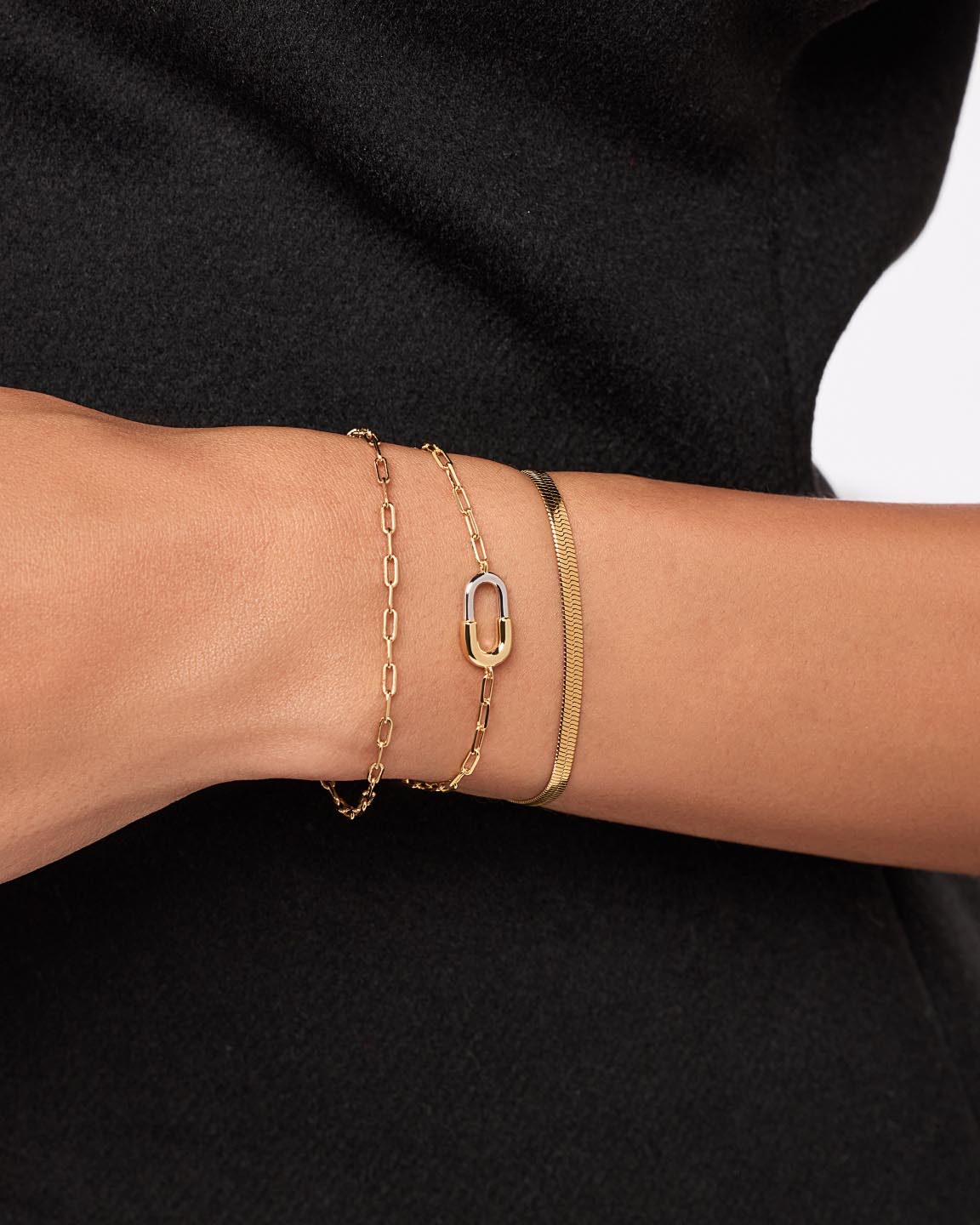 Blake Charm Bracelet | 14K Gold on Brass/Rhodium on Brass