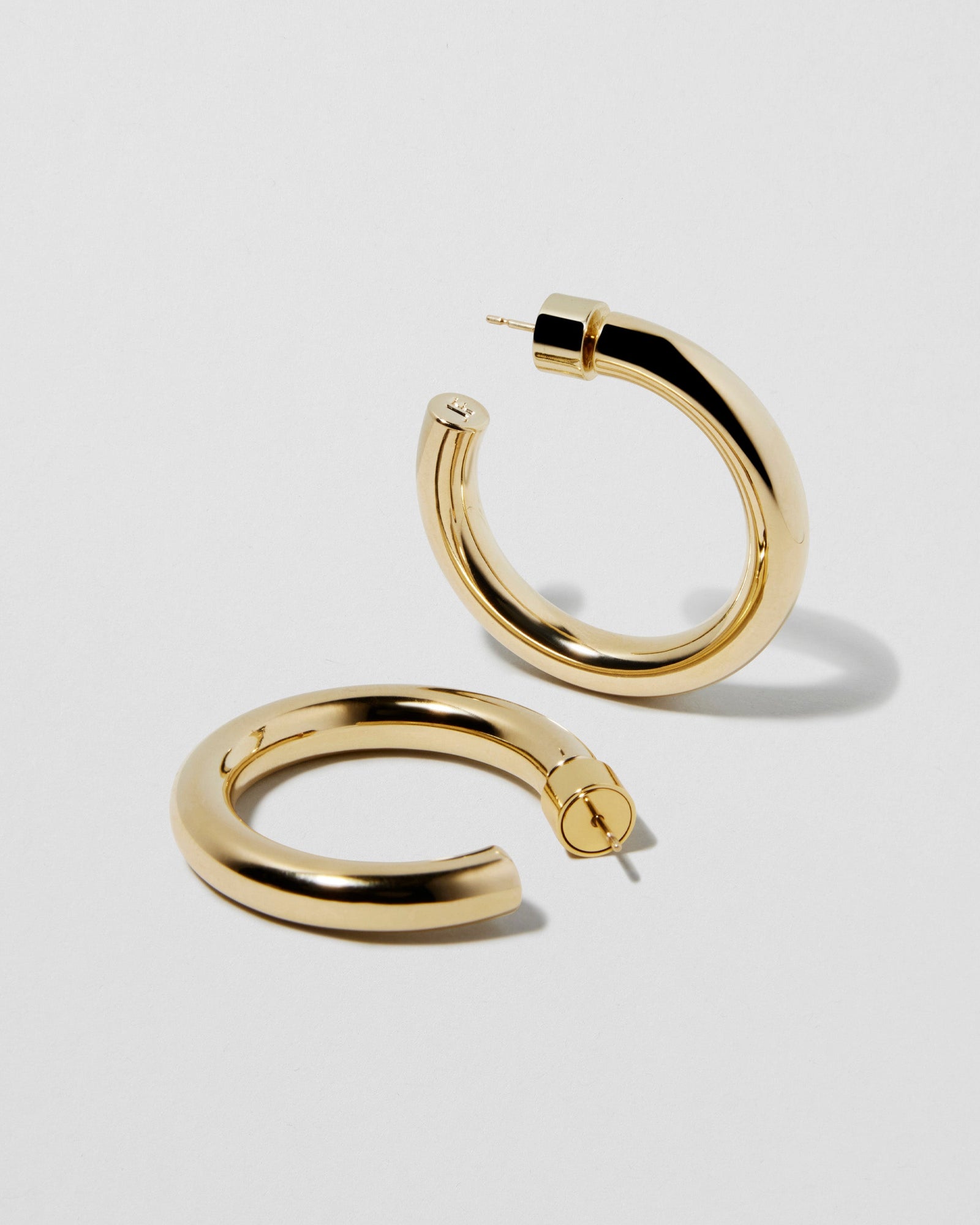 1" Natasha Mini Hoops earring - alternate angle | gold small hoop earrings