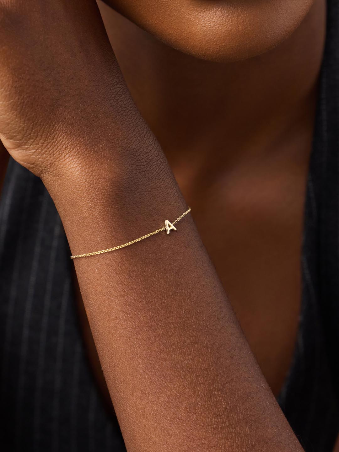 Initial Bracelet - Letter Bracelet | 14K Gold on Sterling Silver