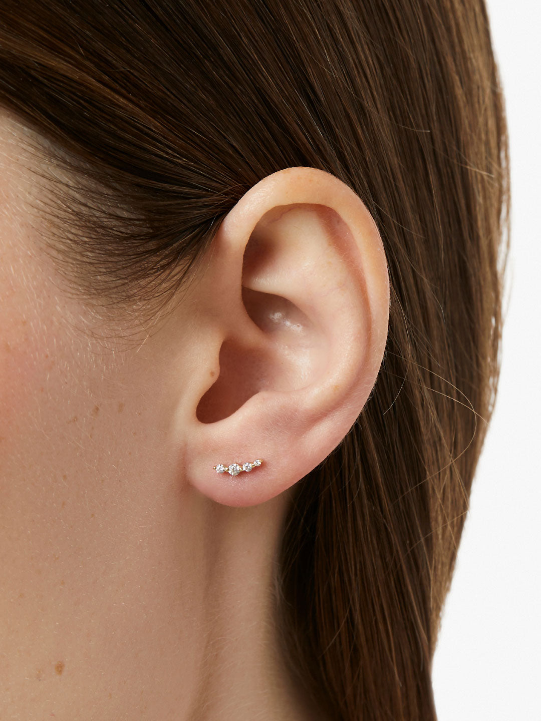 Ear Climber Earrings - Bonny | 14K Gold on Sterling Silver | Cubic Zirconia