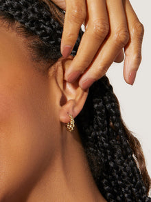Paris Small Twisted Hoop Earrings | 14K Gold on Brass