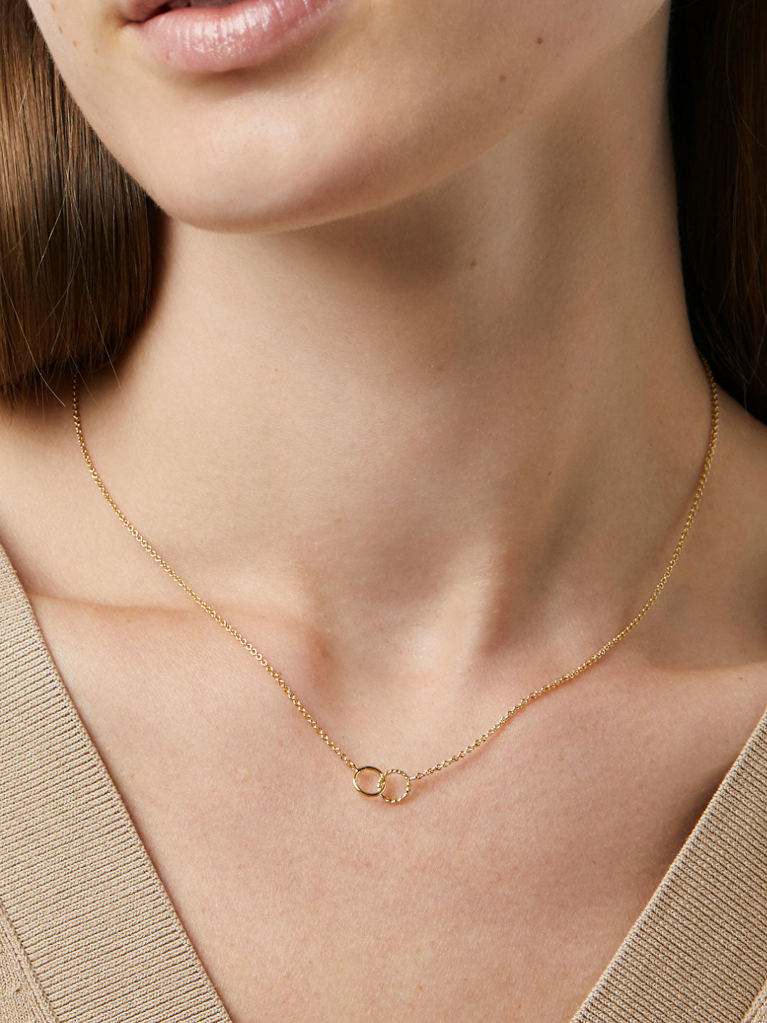 Interlocking Circles Necklace - Sam | 14K Gold on Sterling Silver