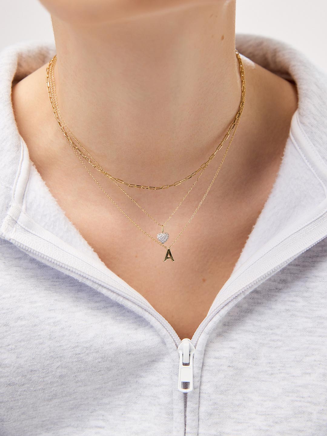 Gold Initial Necklace - Letter Necklace | 14K Gold on Sterling Silver